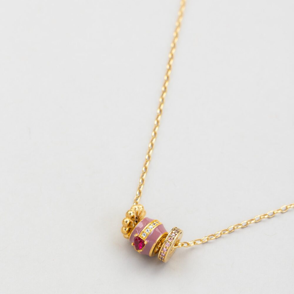 collana rocchetto cuore zircone tre elementi