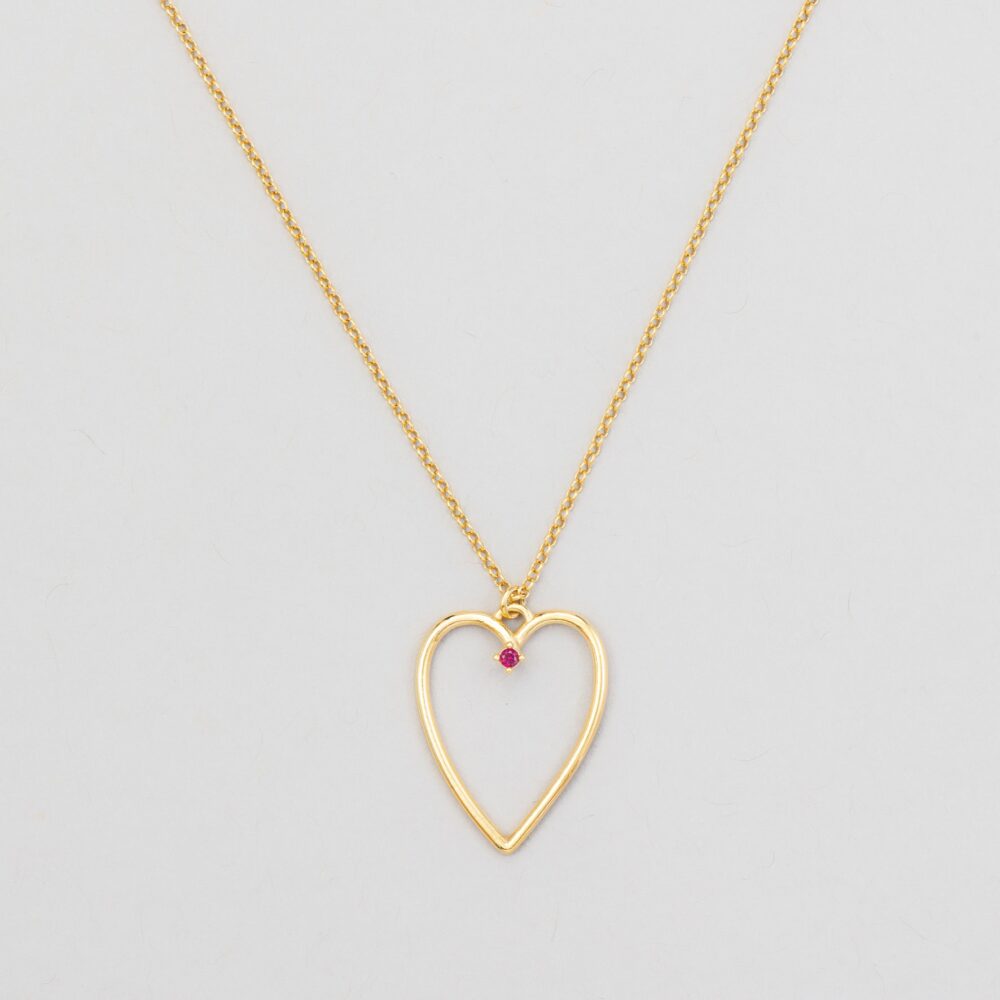 collana cuore grande filo