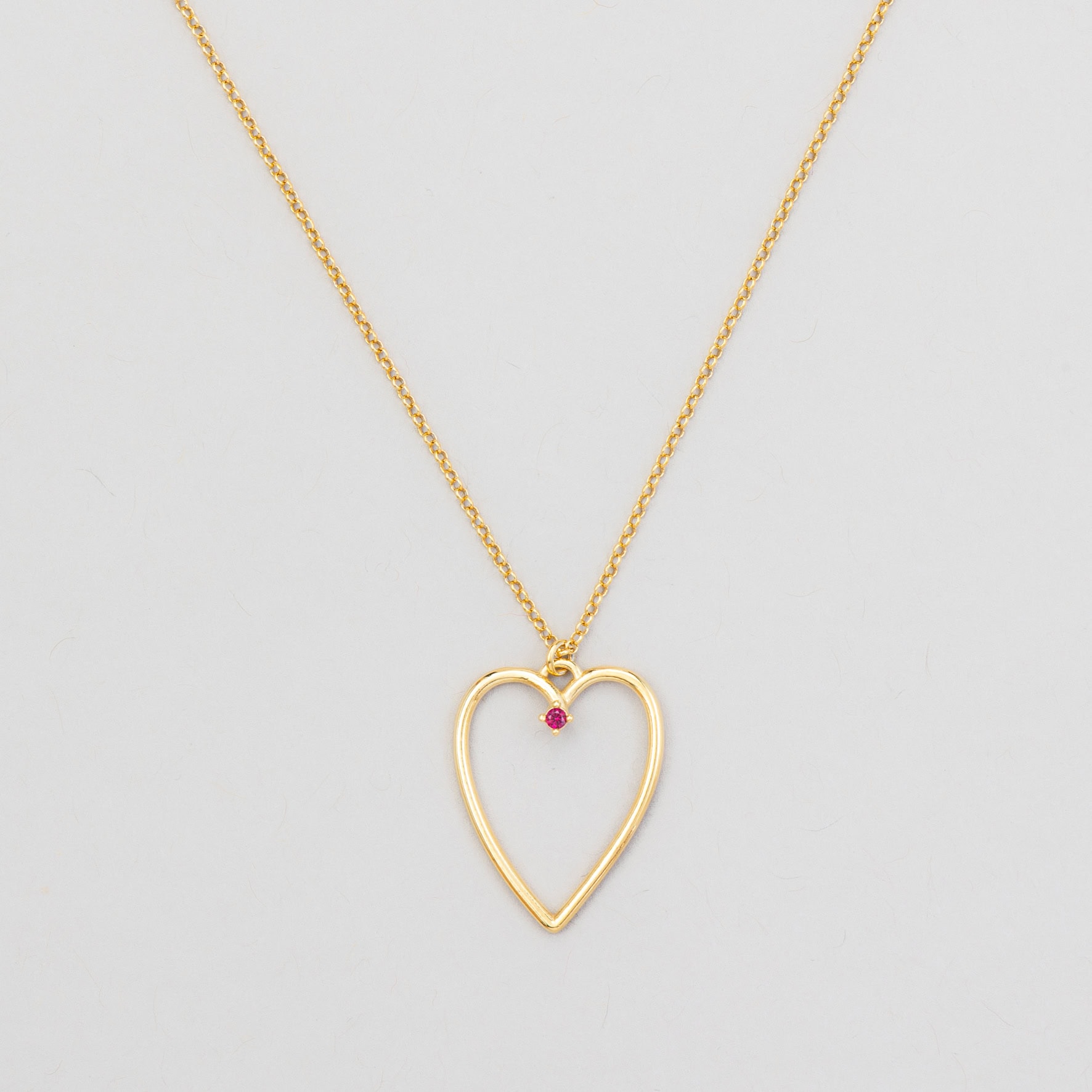 collana cuore grande filo