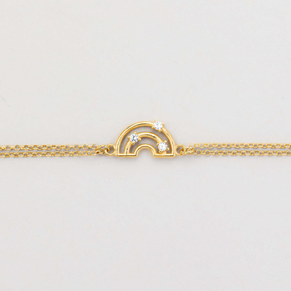 Bracciale arcobaleno filo argento