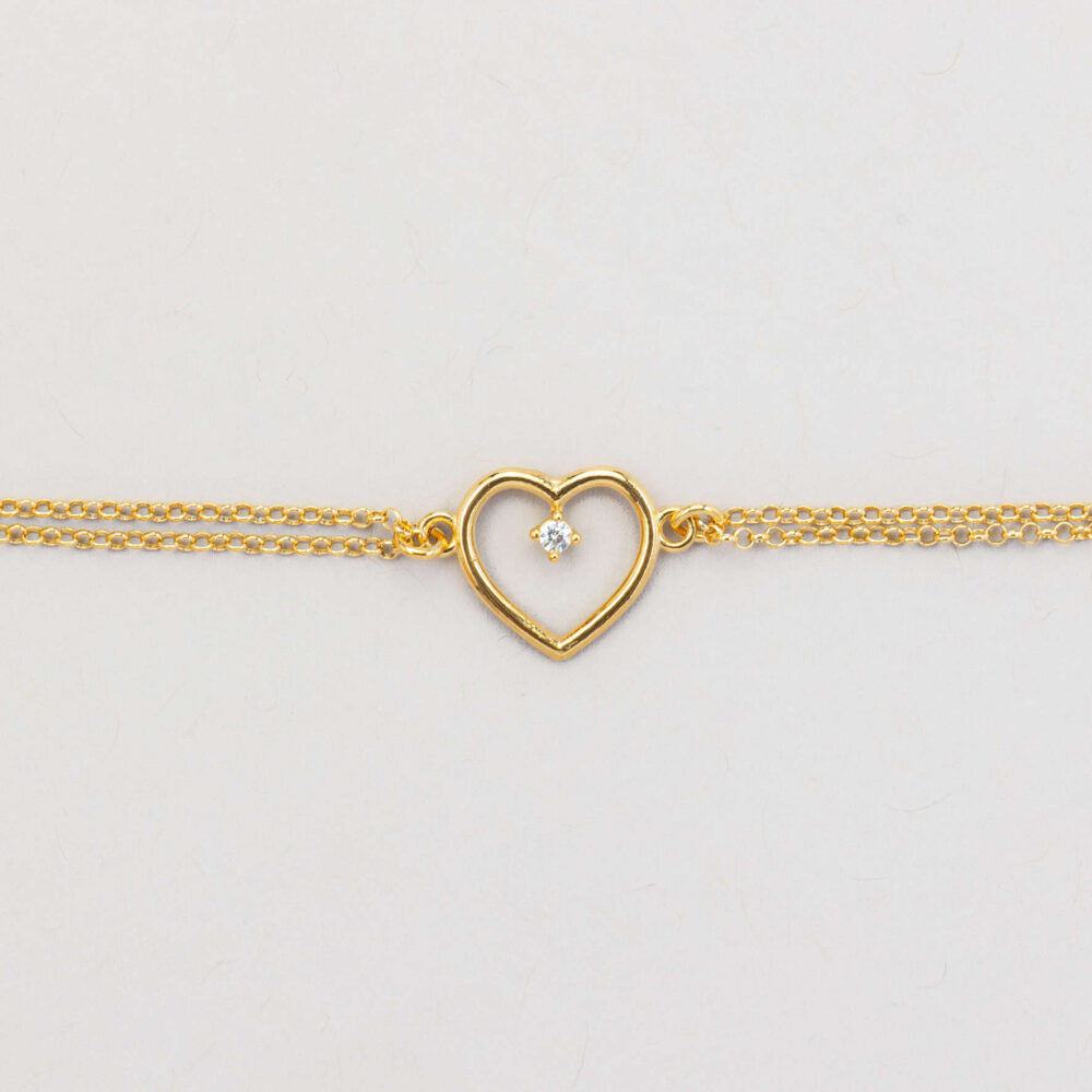 Bracciale cuore filo argento