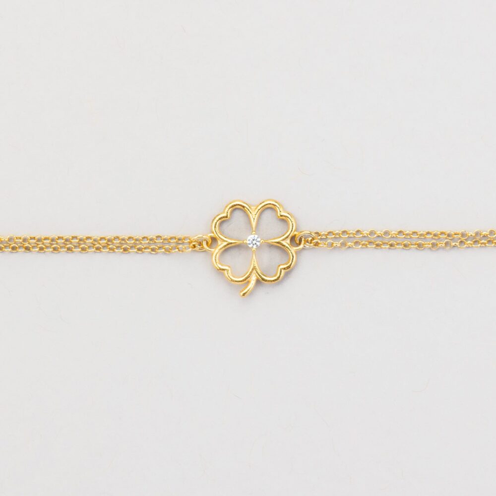 Bracciale quadrifoglio filo argento