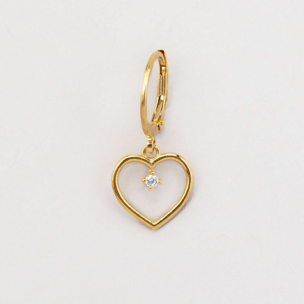 Orecchino cuore filo argento