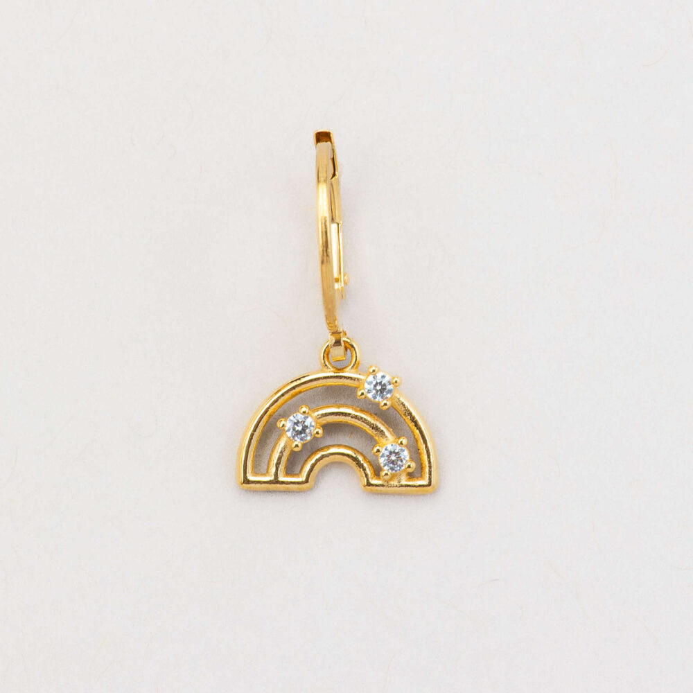 Orecchino arcobaleno filo argento