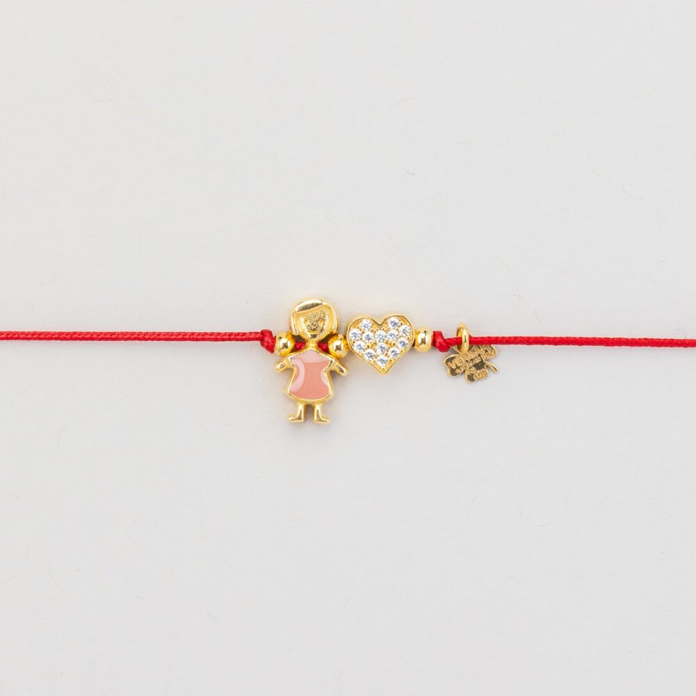 bracciale cordino bambina cuore