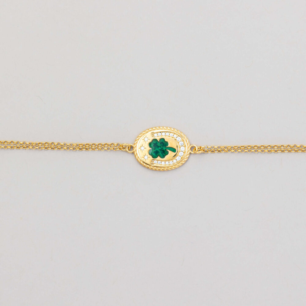 bracciale medaglione quadrifoglio